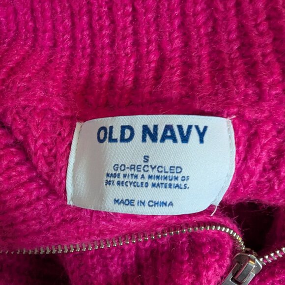 Old Navy Pink Full Zip Cardigan Sweater Spread Collar Pockets Womens Sz Small S - Picture 8 of 10